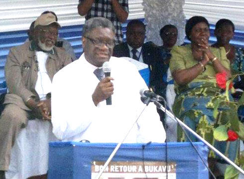 Dr. Mukwege speaks at welcoming ceremony