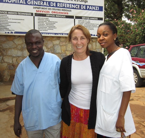 Dr. Coleen Kivlahan with Dr. Desiré Alumeti Munyali and Dr. Reine Bahaya Muluzinyere, of Panzi Hospital