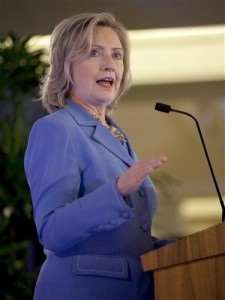 Hillary Clinton speaking on US involvement in the Asia-Pacific region