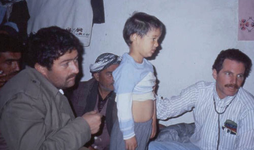 Dr. Paul Epstein with Kurdish Refugees, 1991