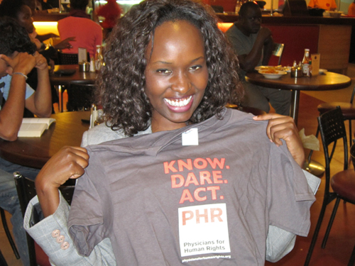 Rachel Muthoga with PHR T-Shirt